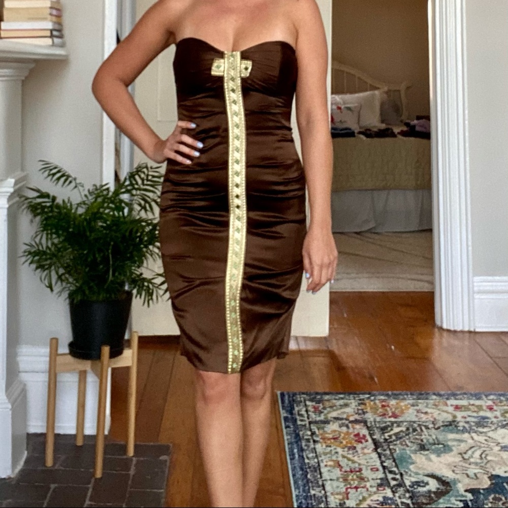 Gorgeous Nicole Miller Strapless Dress / Size 6